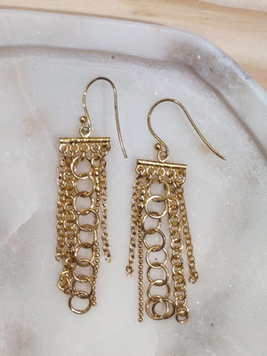 GOLD VERMEIL DANGLE EARRINGS