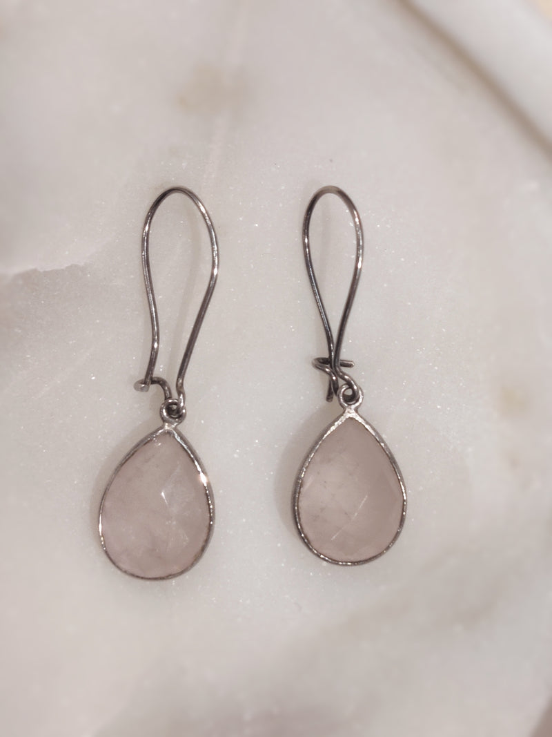 ROSE QUARTZ DROP EARRINGS