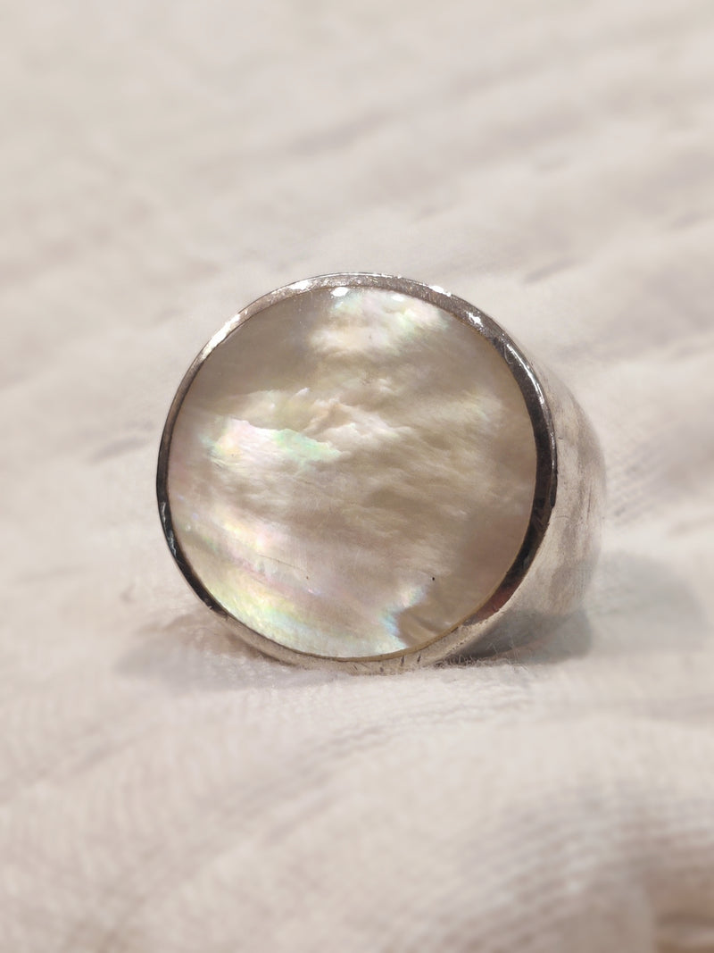 MOTHER OF PEARL STERLING SILVER RING