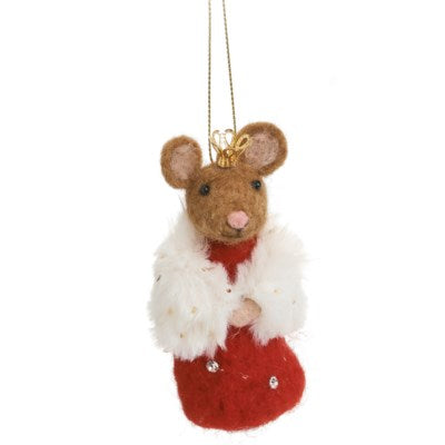 Mouse Ornament - Queen in Stocking