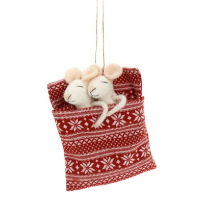 Mouse Ornament - Sleeping Pair