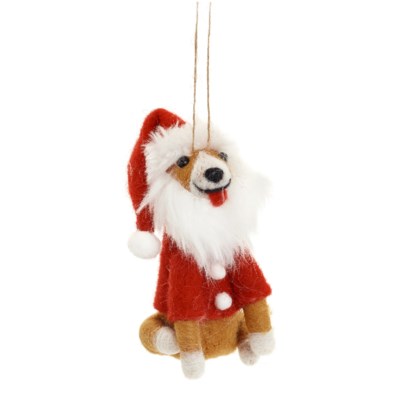 Dog Santa Ornament