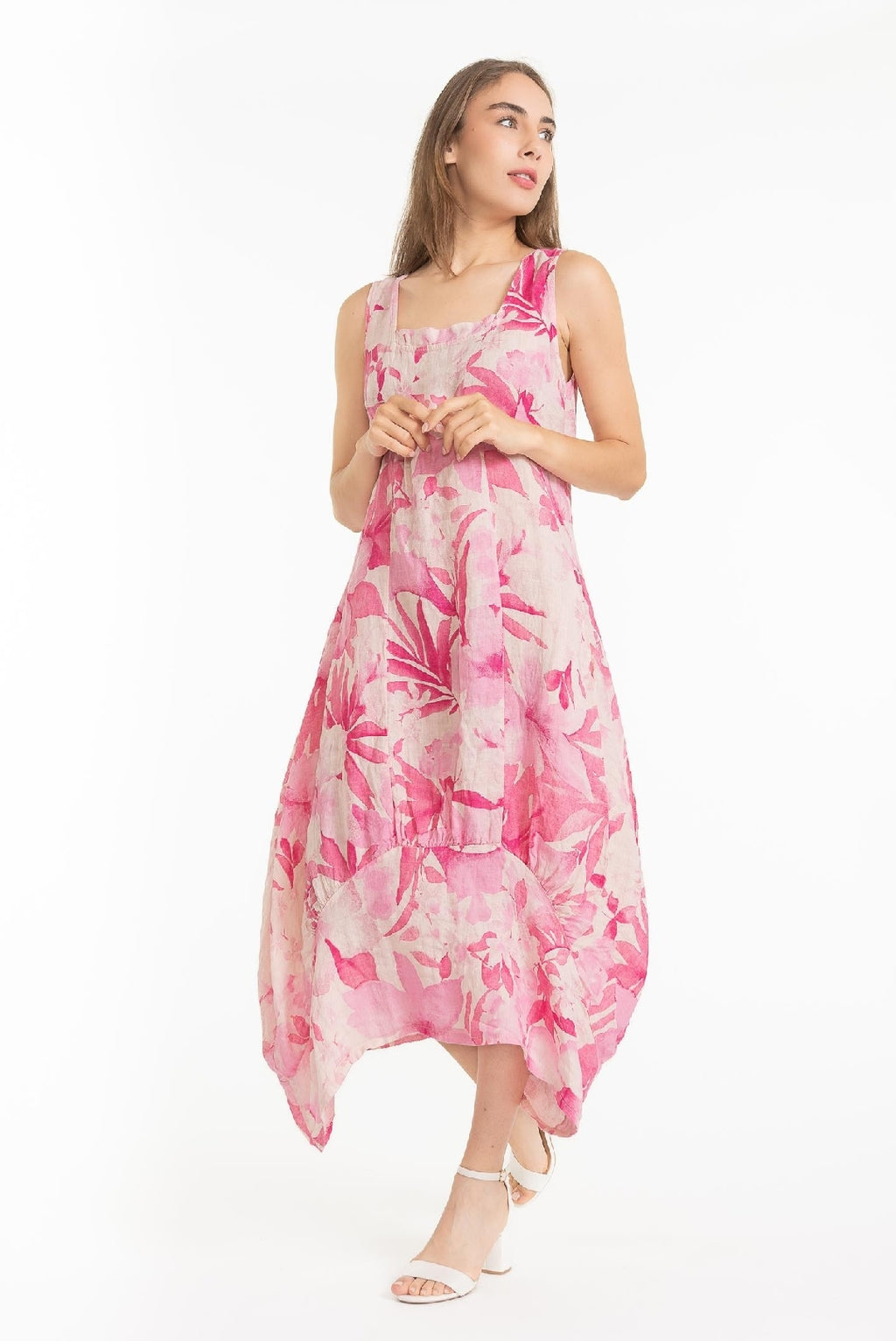 FRENCH LINEN DRESS ROSA